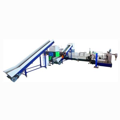 Buy 300kg/Hr Horizontal Plastic Pelletizing Recycling Machine Two Stage With Cutter Compactor online manufacture