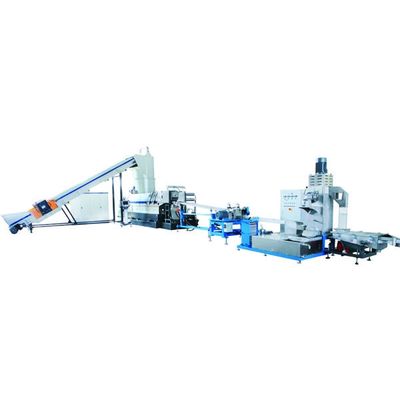 Buy PET fiber and PET flakes recycling machine with cutter compactor single stage pelletizing machine online manufacture