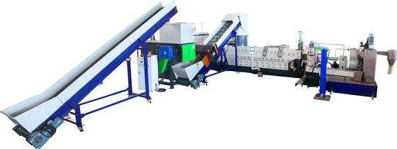 Vertical Single Screw Extruder Customized PP Woven Bag Recycling Machinery 250kg/Hr